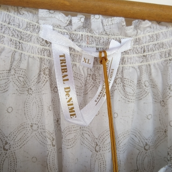 SALE 🛍️  NWT TRIBAL DENIME Long sleeve Peasant top Womens size XL - Picture 9 of 12